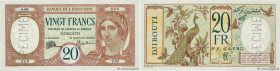 Country : DJIBOUTI 
Face Value : 20 Francs Spécimen 
Date : (1936) 
Period/Province/Bank : Banque de l'Indochine 
Catalogue reference : P.7as 
Additio...