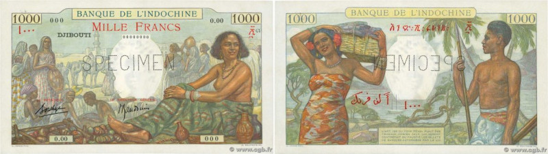 Country : DJIBOUTI 
Face Value : 1000 Francs Spécimen 
Date : (1938) 
Period/Pro...