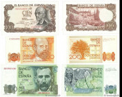Country : SPAIN 
Face Value : 100, 200 et 1000 Pesetas Lot 
Date : 1970-1980 
Period/Province/Bank : Banco de Espana 
Catalogue reference : P.152a, P....