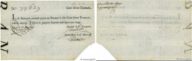 Country : FRANCE 
Face Value : 100 Livres  
Date : 01 janvier 1720 
Period/Province/Bank : Banque de Law 
Catalogue reference : Dor.25 
Alphabet - sig...