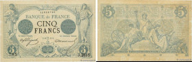 Country : FRANCE 
Face Value : 5 Francs NOIR  
Date : 10 juillet 1873 
Period/Province/Bank : Banque de France, XXe siècle 
Catalogue reference : F.01...