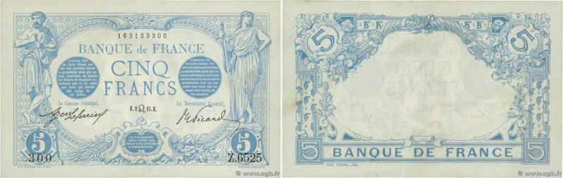 Country : FRANCE 
Face Value : 5 Francs BLEU  
Date : 02 juillet 1915 
Period/Pr...