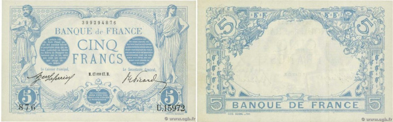 Country : FRANCE 
Face Value : 5 Francs BLEU  
Date : 17 janvier 1917 
Period/Pr...