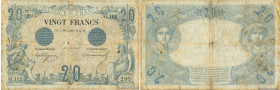 Country : FRANCE 
Face Value : 20 Francs NOIR  
Date : 09 novembre 1874 
Period/Province/Bank : Banque de France, XXe siècle 
Catalogue reference : F....