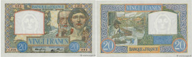 Country : FRANCE 
Face Value : 20 Francs TRAVAIL ET SCIENCE  
Date : 22 août 1940 
Period/Province/Bank : Banque de France, XXe siècle 
Catalogue refe...