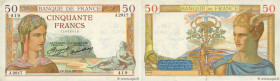 Country : FRANCE 
Face Value : 50 Francs CÉRÈS  
Date : 12 septembre 1935 
Period/Province/Bank : Banque de France, XXe siècle 
Catalogue reference : ...