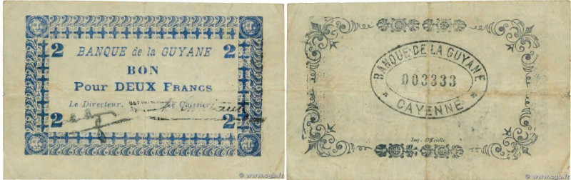 Country : FRENCH GUIANA 
Face Value : 2 Francs Numéro spécial 
Date : (1940-1941...