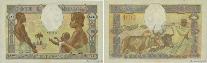 Country : MADAGASCAR 
Face Value : 100 Francs  
Date : (1937-1947) 
Period/Provi...