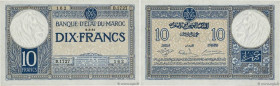Country : MOROCCO 
Face Value : 10 Francs  
Date : 06 mars 1941 
Period/Province/Bank : Banque d'État du Maroc 
Catalogue reference : P.17b 
Additiona...