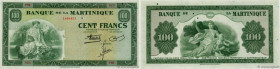 Country : MARTINIQUE 
Face Value : 100 Francs  
Date : (1943) 
Period/Province/Bank : Banque de la Martinique 
Catalogue reference : P.19a 
Additional...