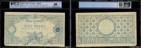 Country : MEXICO 
Face Value : 10 Pesos Épreuve 
Date : 1866 
Period/Province/Bank : Banco de Mexico 
Catalogue reference : P.7p 
Commentary : Épreuve...