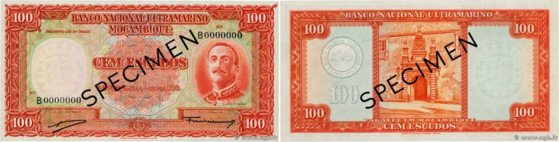 Country : MOZAMBIQUE 
Face Value : 100 Escudos Spécimen 
Date : 24 juillet 1958 ...