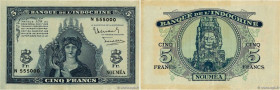 Country : NEW CALEDONIA 
Face Value : 5 Francs Numéro spécial 
Date : (1944) 
Period/Province/Bank : Banque de l'Indochine 
Catalogue reference : P.48...