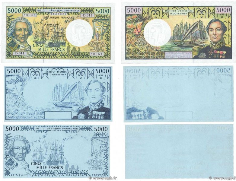 Country : POLYNESIA, FRENCH OVERSEAS TERRITORIES 
Face Value : 5000 Francs Lot 
...