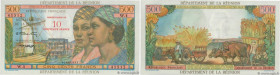 Country : REUNION ISLAND 
Face Value : 10 NF sur 500 Francs Pointe à Pitre  
Date : (1967) 
Period/Province/Bank : Institut d'Émission des Département...