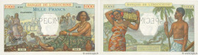 Country : TAHITI 
Face Value : 1000 Francs Spécimen 
Date : (1940-1956) 
Period/Province/Bank : Banque de l'Indochine 
Catalogue reference : P.15as 
A...