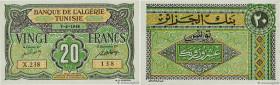 Country : TUNISIA 
Face Value : 20 Francs  
Date : 07 juin 1948 
Period/Province/Bank : Banque de l'Algérie et de la Tunisie 
Catalogue reference : P....
