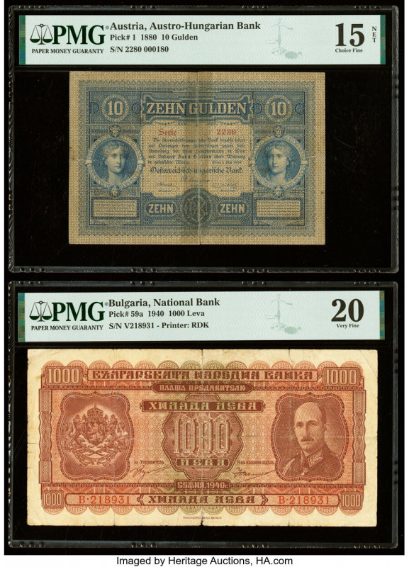 Austria Austro-Hungarian Bank 10 Gulden 1.5.1880 Pick 1 PMG Choice Fine 15 Net. ...