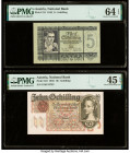 Austria Austrian National Bank 5; 10 Schilling 4.9.1945; 2.2.1946 Pick 121; 122 Two Examples PMG Choice Uncirculated 64 EPQ; Choice Extremely Fine 45 ...