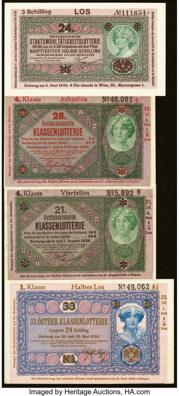 Austria Group lot of 7 lottery Tickets Very Fine-About Uncirculated. 

HID098012...