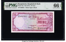 Bangladesh Bangladesh Bank 10 Taka ND (1977) Pick 16a PMG Gem Uncirculated 66 EPQ. Staple holes at issue.

HID09801242017

© 2022 Heritage Auctions | ...