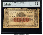 Brazil Thesouro Nacional 5 Mil Reis ND (1860-68) Pick A237 PMG Fine 12 Net. Tape repair and corner damage. 

HID09801242017

© 2022 Heritage Auctions ...