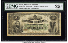 Brazil Thesouro Nacional 2 Mil Reis ND (1870) Pick A245 PMG Very Fine 25 Net. Repaired and minor rust. 

HID09801242017

© 2022 Heritage Auctions | Al...