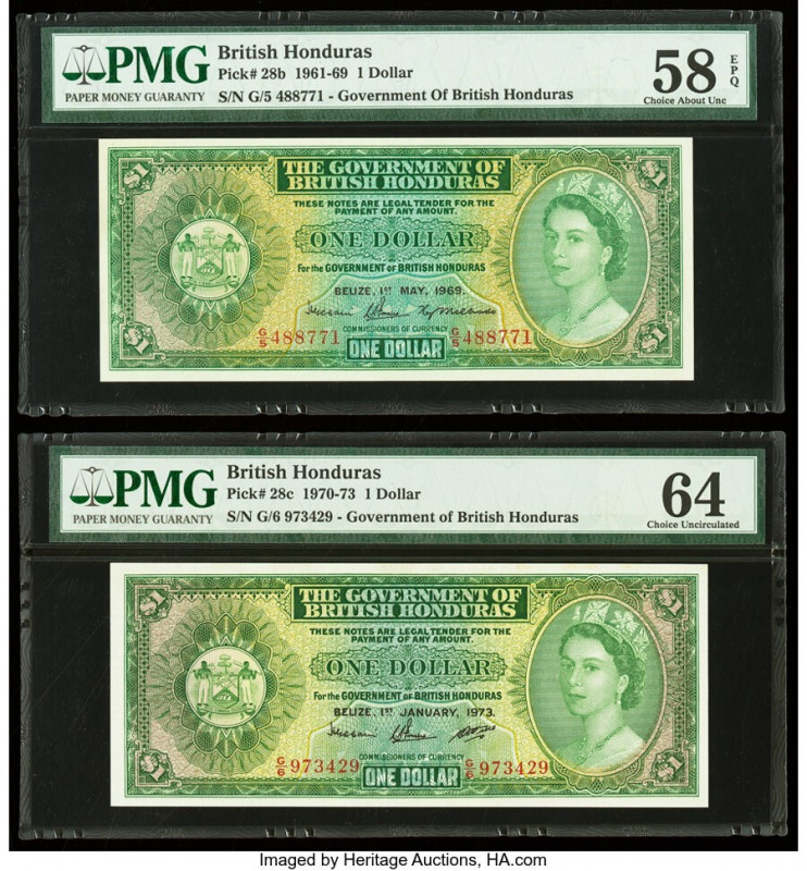 British Honduras Government of British Honduras 1 Dollar 1.5.1969; 1.1.1973 Pick...