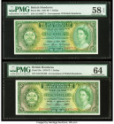 British Honduras Government of British Honduras 1 Dollar 1.5.1969; 1.1.1973 Pick 28b; 28c Two Examples PMG Choice About Unc 58 EPQ; Choice Uncirculate...