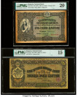 Bulgaria Bulgaria National Bank 100; 1000 Leva Zlatni ND (1917-1920) Pick 25a; 33a PMG Very Fine 20; Choice Fine 15. Pick 25a has toned mentioned. 

H...