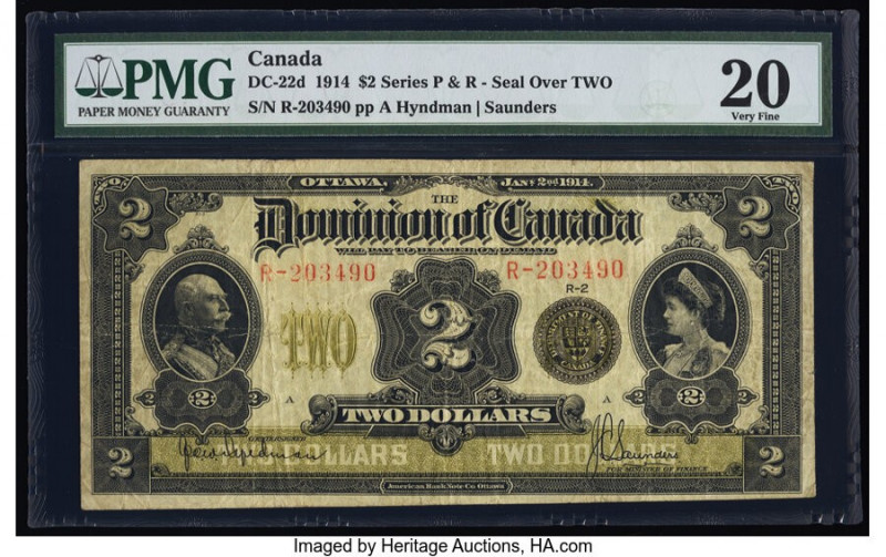 Canada Dominion of Canada $2 2.1.1914 DC-22d PMG Very Fine 20. 

HID09801242017
...