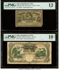 Chile Republica de Chile 50 Centavos; 20 Pesos 1891; 27.2.1920 Pick 10a; 64a Two Examples PMG Fine 12; Very Good 10 Net. A large tear is noted for Pic...