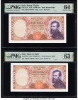 Italy Banco d'Italia 10,000 Lire 27.11.1973 Pick 97f Two Consecutive Examples PMG Choice Uncirculated 63 EPQ; Choice Uncirculated 64. 

HID09801242017...