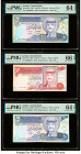Jordan Central Bank of Jordan 10 Dinars 1992 / AH1412 Pick 26a PMG Choice Uncirculated 64 EPQ; Low Matching Serial Numbers 000020 Jordan Central Bank ...