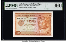 Mali Banque de la Republique du Mali 100 Francs 22.9.1960 (ND 1967) Pick 7 PMG Gem Uncirculated 66 EPQ. 

HID09801242017

© 2022 Heritage Auctions | A...