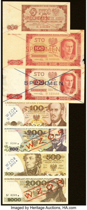 Poland Group Lot of 7 Specimen Very Fine-Crisp Uncirculated. Previous mounting a...