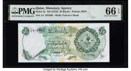 Qatar Qatar Monetary Agency 10 Riyals ND (1973) Pick 3a PMG Gem Uncirculated 66 EPQ. 

HID09801242017

© 2022 Heritage Auctions | All Rights Reserved