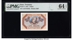 Saar Treasury 1 Mark 1947 Pick 3 PMG Choice Uncirculated 64 EPQ. 

HID09801242017

© 2022 Heritage Auctions | All Rights Reserved