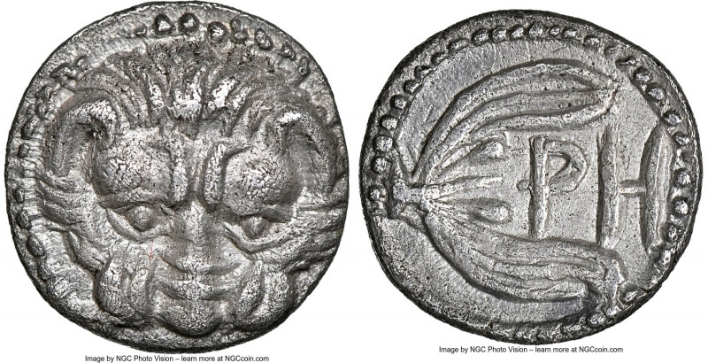 BRUTTIUM. Rhegium. Ca. late 5th-early 4th century BC. AR litra (10mm, 0.74 gm, 8...