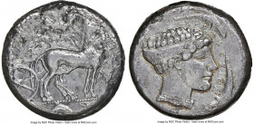SICILY. Syracuse. Second Democracy (ca. 440-430 BC). AR tetradrachm (23mm, 16.59 gm, 11h). NGC Choice VF 4/5 - 1/5. Charioteer driving slow quadriga w...
