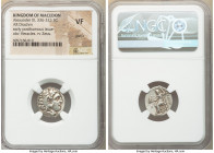 MACEDONIAN KINGDOM. Alexander III the Great (336-323 BC). AR drachm (17mm, 11h). NGC VF graffiti. Posthumous issue of Colophon in the name and types o...