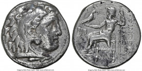MACEDONIAN KINGDOM. Philip III Arrhidaeus (323-317 BC). AR drachm (17mm, 12h). NGC VF. Lifetime issue of Colophon, ca. 323-319 BC. Head of Heracles ri...