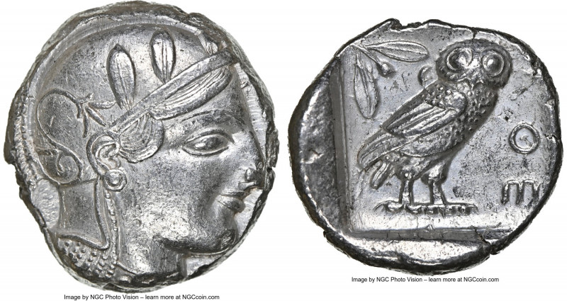 ATTICA. Athens. Ca. 455-440 BC. AR tetradrachm (23mm, 17.17 gm, 4h). NGC Choice ...