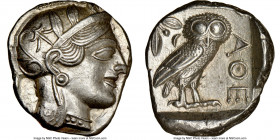 ATTICA. Athens. Ca. 440-404 BC. AR tetradrachm (24mm, 17.20 gm, 11h). NGC Choice AU 5/5 - 4/5. Mid-mass coinage issue. Head of Athena right, wearing e...