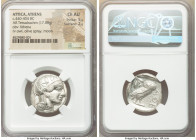 ATTICA. Athens. Ca. 440-404 BC. AR tetradrachm (23mm, 17.08 gm, 12h). NGC Choice AU 5/5 - 2/5. Mid-mass coinage issue. Head of Athena right, wearing e...