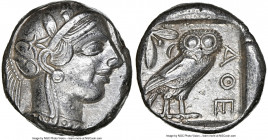 ATTICA. Athens. Ca. 440-404 BC. AR tetradrachm (23mm, 17.14 gm, 8h). NGC Choice XF 4/5 - 4/5. Mid-mass coinage issue. Head of Athena right, wearing ea...