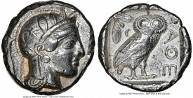 ATTICA. Athens. Ca. 440-404 BC. AR tetradrachm (23mm, 17.14 gm, 1h). NGC Choice VF 5/5 - 3/5. Mid-mass coinage issue. Head of Athena right, wearing ea...