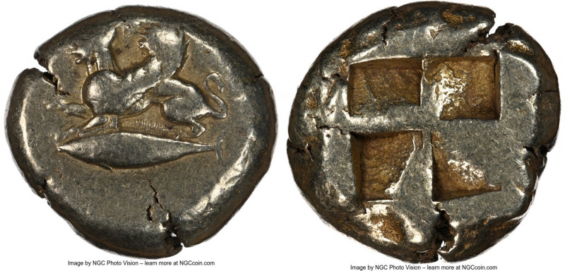 MYSIA. Cyzicus. Ca. 550-450 BC. EL stater (20mm, 16.08 gm). NGC VF 3/5 - 5/5. Sp...
