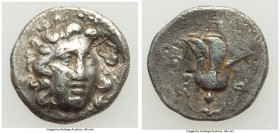 CARIA. Uncertain Mint. Ca. 190-170 BC. AR drachm (15mm, 2.36 gm, 9h). Fine. Uncertain, magistrate. Head of Helios facing, turned slightly right, hair ...