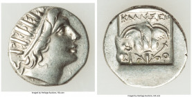 CARIAN ISLANDS. Rhodes. Ca. 88-84 BC. AR drachm (15mm, 2.30 gm, 11h). XF. Plinthophoric standard, Callixei(nos), magistrate. Radiate head of Helios ri...